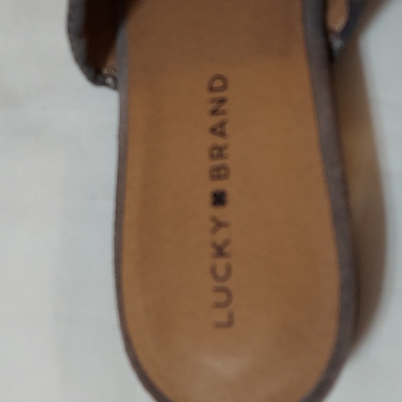 Lucky Brand "Bidimin" gray suede slides / mules. NEW. Sz 11 - Picture 3 of 6